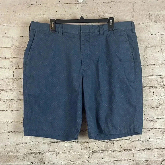 J. Crew Club Men's Size 38 Shorts Navy Blue Red Pin Dots F8717 100% Cotton - Picture 1 of 7